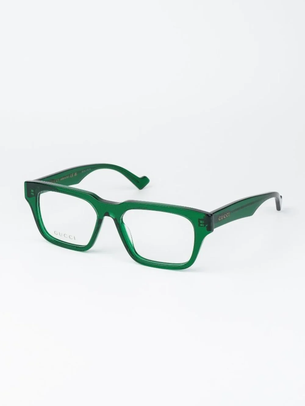 Gucci Men Eyeglasses Transparent Green Square GG0963O 004 NEW AUTHENTIC